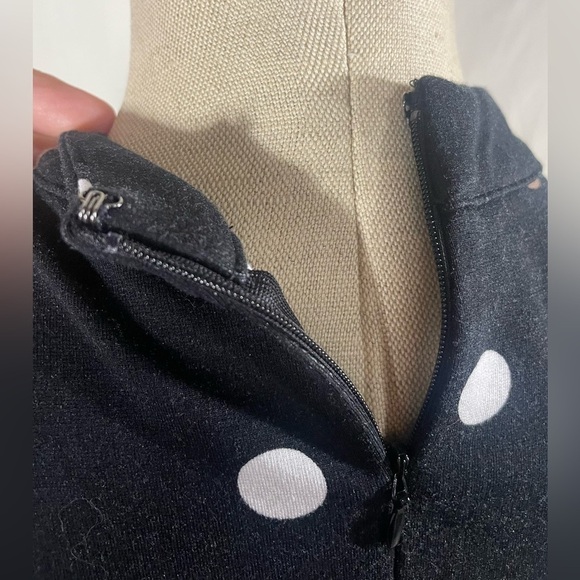 Ann Taylor, Black with white/tan polkadot dress. Size 2 petite. - Picture 5 of 9